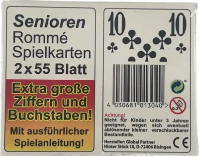 Produktbild von Senioren Rommé Spielkartenset 2 x 55 Blatt