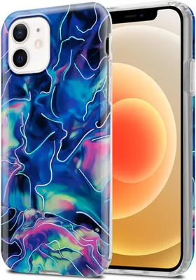 Immagine prodotto di Cadorabo custodia protettiva per Apple iPhone 12 / 12 PRO custodia in TPU blu custodia per cellulare Custodia Cover