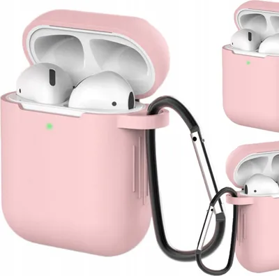 Produktbild von Fall Fall Abdeckung für Airpods 2 / 1 + Schlüsselanhänger Rosa