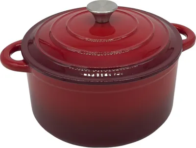 Gusseisentopf Ø 26 cm, emailliert, rot, für alle Herdarten