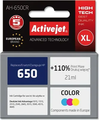 Produktbild von Tusz zamiennik Activejet HP 650 CZ102AE kolor 21 ml Premium