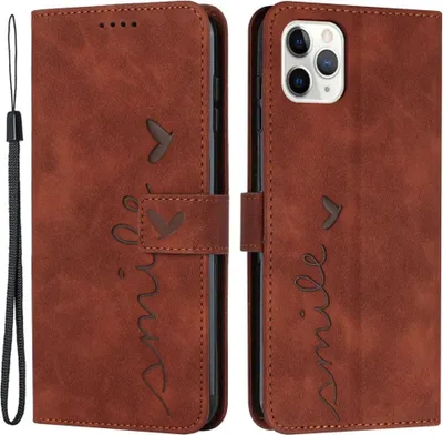 Produktbild von iPhone 12 / 12 Pro Hülle - Coverup Smile Klapphülle - Braun