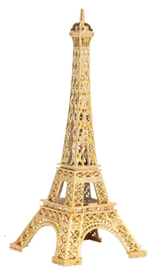Produktbild von Eiffelturm-Statue - Metall-Sammlerfigur als Dekoration oder Schmuckständer - 15 cm - Gold