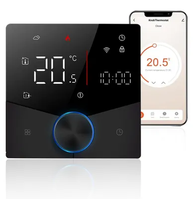 Productafbeelding van Smart wifi-thermostaat, spraakbesturing en digitale temperatuurregelaar, programmeerbaar