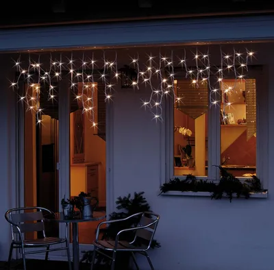 Produktbild von LED-SystemProfi Eisregenvorhang außen verlängerbar warmweiß 80LED ohne Netzkabel