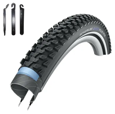 Zdjęcie produktu dla 1 x Opona rowerowa Schwalbe Marathon PLUS MTB Performance, rozmiar 29 x 2,25 (57-622), kolor czarny, w zestawie łyżki do opon