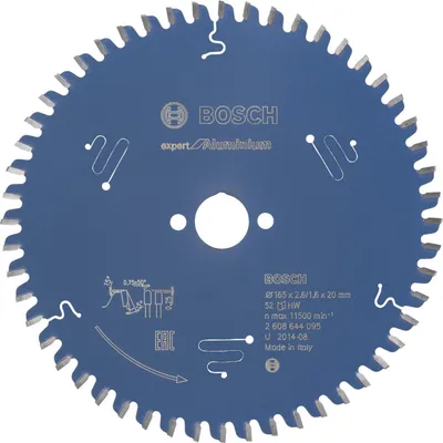 Image de Lame BOSCH 2608644095 Aluminium Ø 165 mm 52 dents pour Scie circulaire
