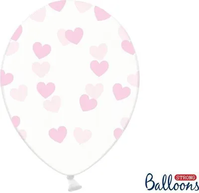 Immagine prodotto di Palloncini 30 cm, cuori, trasparenti (1 confezione / 50 pezzi)