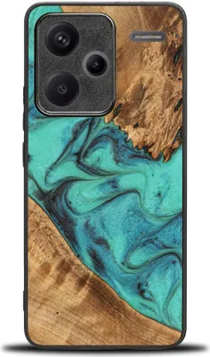 Immagine prodotto di Custodia in legno per Xiaomi Redmi Note 13 Pro+ 5G, Bewood Unique Turchese