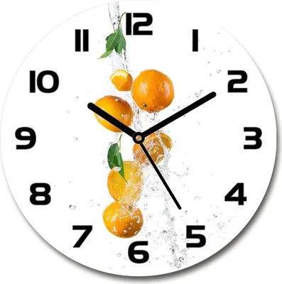 Produktbild von Wanduhr aus Glas 30fi Glasbild Glasuhr Gehärtetes Glas - schwarze-zeiger - Oranges and water