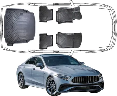 Produktbild von 3D Fußmatten & Kofferraumwanne Auto Set Kompatibel mit Mercedes-Benz CLS C257 2018 - 2023