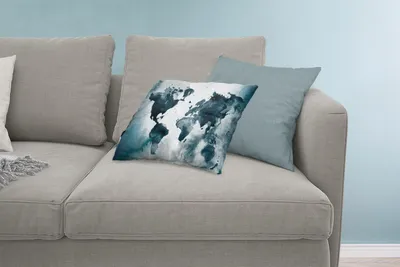 Produktbild von MuchoWow® Zierkissen Sofakissen Wohnzimmer Dekokissen 60x40 cm Weltkarte - Abstrakt - Aquarell - Kopfkissen - Polster mit Foto