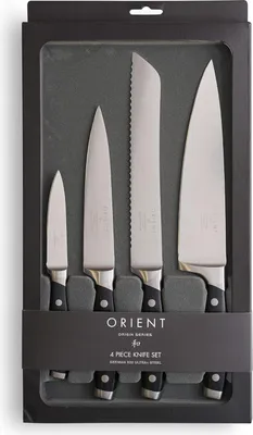 Produktbild von Orient Küchenmesserset, Origin Serie, 4-teilig, aus deutschem X50 Ultra+ Edelstahl, Schwarz