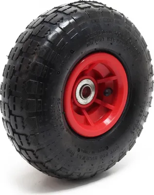 Obrázek produktu pro Kolečko Wiltec 4.10/3.50-4 85 x 250 mm 136 kg, kompletní kolečko s plastovým ráfkem, úhlový ventil, pneumatiky pro vozíky na pytle, ruční vozíky atd.