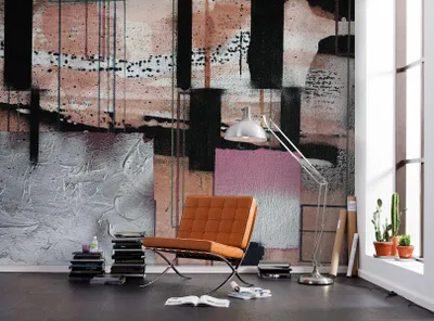 Produktbild von Komar Vlies Fototapete - Squares Dropping - Größe: 500 x 280 cm (Breite x Höhe) - 5 Bahnen, Wohnzimmer, Schlafzimmer, Tapete