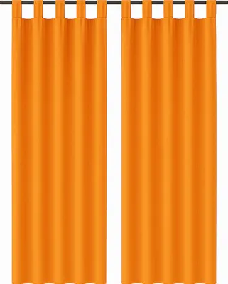 Image de Écharpe décorative Ellen à boucles, lot de 2, orange clair, 140 x 245 cm