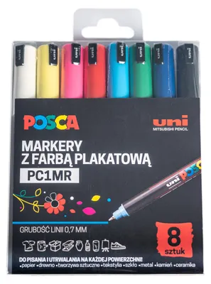 Immagine prodotto di Pennarelli posca UNI PC-1MR, set di 8 colori