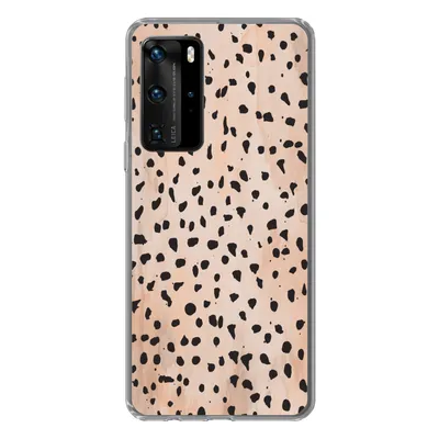 Produktbild von MuchoWow® Handyhülle Schutzhülle Hülle für Huawei P40 Pro Polka dots - Schwarz - Marmor Silikon Softcase Handy Hülle - Schutz