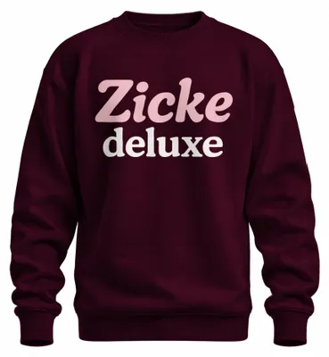 Produktbild von Zicke deluxe frech Spruch Frauen Damen Geschenk rosa Pastell Sweatshirt Pullover, Burgundy, M