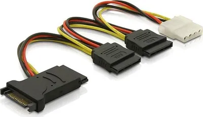 Obrázek produktu pro Deltaco SATA-16, 0,15 m, Samec/samice, SATA 15-pin, 2 x SATA 15-pin