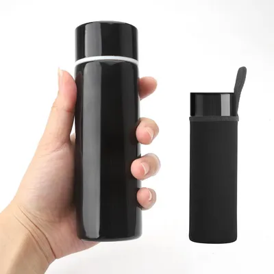 Zdjęcie produktu dla Butelka termiczna ze stali nierdzewnej, 150 ml, mini, izolowana, szczelna, czarna