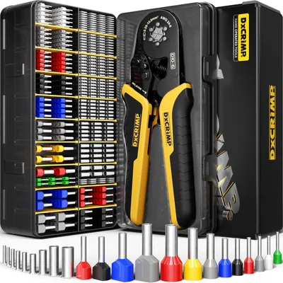 Productafbeelding van Krimptang - Zeskant krimptang set - 24 maten - 0,25-10 mm² - Adereindhulzen