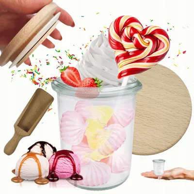 Produktbild von Weck Einmachgläser 160ml mit Holzdeckel und Messbecher 6er Set