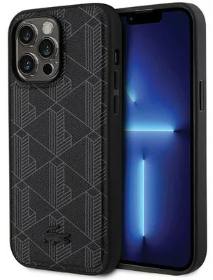 Zdjęcie produktu dla Etui Lacoste Blend Monogram MagSafe do iPhone 15 Pro Max czarny