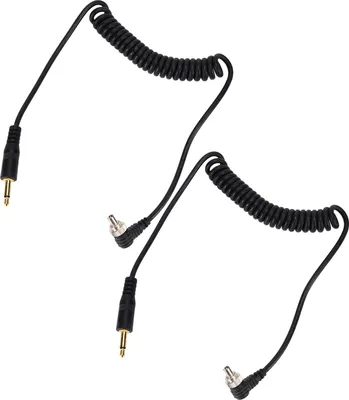 Produktbild von 2 Stück Blitz PC Sync Kabel Blitzkabel Universal Synchronkabel Verbindungskabel 3,5mm auf Stecker mit Schraubverschluss für Digitalkameras