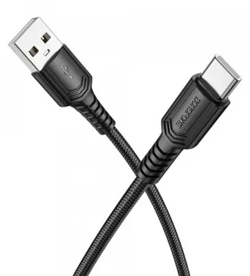 Produktbild von USB-A-auf-USB-C-Daten- und Ladekabel Borofone BX116 Certain, 18 W, 1 m, Schwarz