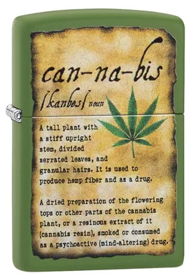 Produktbild von Feuerzeug Zippo 49119 Cannabis Design Mann Grün Metall