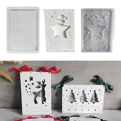 Productafbeelding van Siliconenmal voor kerst, geldcadeau, kerstboom, eland. Gietvorm voor handwerk