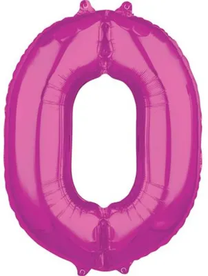 Image de amscan® 3661501 Ballon en plastique XL chiffre 0 - rose