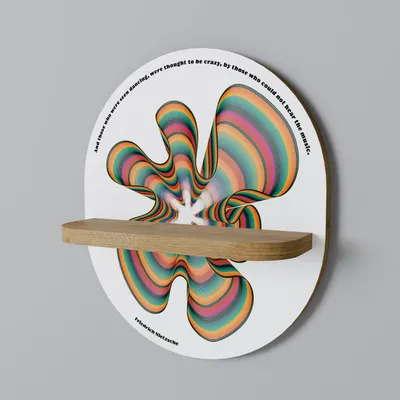 Produktbild von SPACEREBELS Wandregal Holz - dekoratives Hängeregal - Schweberegal für Wohnzimmer - Regalbrett Kinderzimmer Schlafzimmer - Rundes Regal für Wände - 33 x 38 Eiche Riva Finish