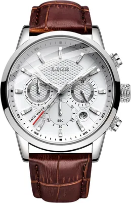 Produktbild von Watch Herren Lederarmband 3ATM Wasserdicht Herrenarmbanduhren Retro Herrenuhren Männer Vintage Analog Uhren mit Datumsanzeige Chronograph Leuchtzeiger