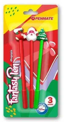 Image de Lot de 3 stylos fantaisie de Noël en blister Penmate