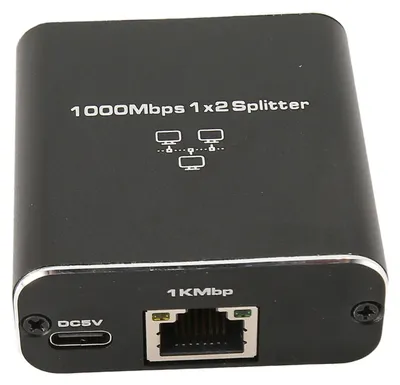 Obrázok produktu pre Gigabitový rozbočovač 1000 Mbps, 1 vstup a 2 výstupy, porty RJ45, sieťový rozbočovač z hliníkovej zliatiny pre PC, notebooky a routery