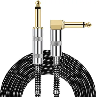 Image de INF Câble d'instrument de guitare 6,35 mm - Performance à faible bruit pour basse, acoustique et instruments électriques 1,5 M