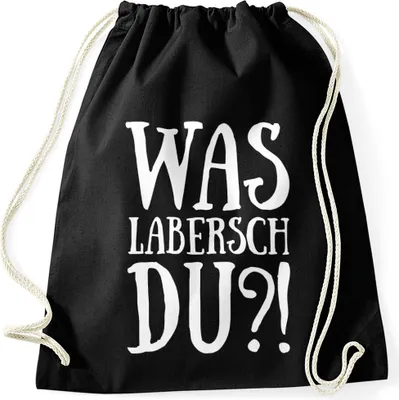 Produktbild von Turnbeutel Was labersch du?! Moonworks® schwarz unisize