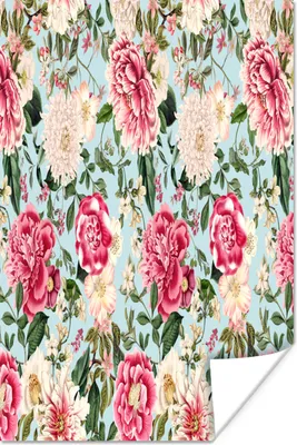 Produktbild von MuchoWow® Poster Blumen - Collage - Farben 80x120 cm - Papierdruck