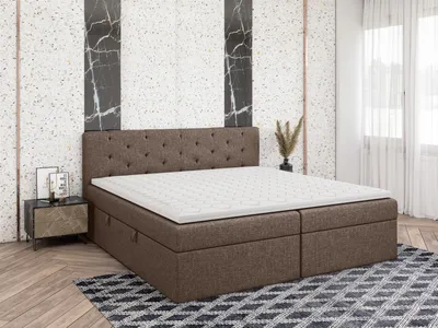 Produktbild von FEDVE Boxspringbett Schlafzimmerbett PEKIN mit 2 Bettkästen, Doppelbett mit Bonell-Matratze und Topper 200x200
