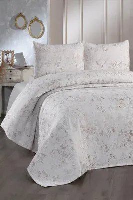 Produktbild von L'Essentiel Linge de Maison, Slayka - Cream, Cappucino, Doppelbett-Tagesdecken-Set, Cappuccino, 100% BAUMWOLLE, 230 x 240 cm