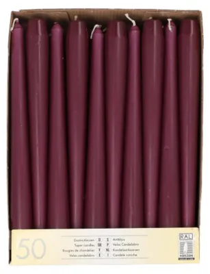 Produktbild von STARPAK Leuchterkerzen 22 mm violett 50er Pack