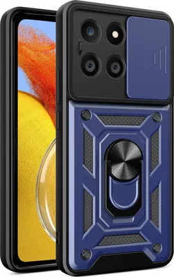 Produktbild von Hülle für Honor X6A Magnetische Ring Ständer Halter Dia Kameraschutz TPU Bumper Silikon Schutzhülle Blau