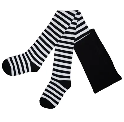 Produktbild von Damen Strumpfhosen aus Baumwolle Ringel Weiß Größe 36-38