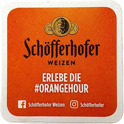 Produktbild von Schöfferhofer Weizen Bierdeckel in Orange - Untersetzer / Bierdeckel / Deckel / 70 er Paket