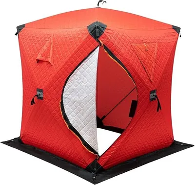 Obrázek produktu pro Přenosný rybářský stan na ledu, 145 x 145 x 165 cm, kempinkový stan, rybářský přístřešek pro rybaření, červený