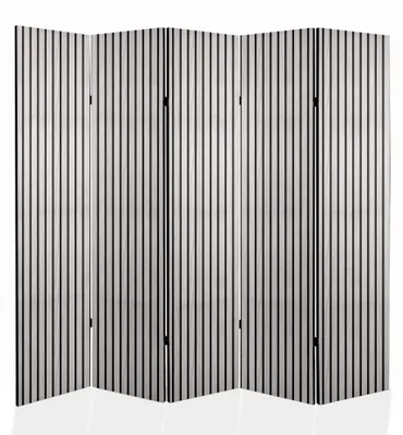 Produktbild von framed concept Paravent Raumteiler Holz 225x172 cm, 5-teilig beidseitig, Sichtschutzwand