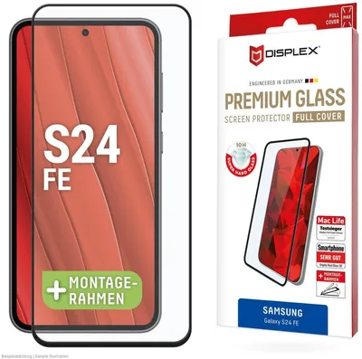 Produktbild von Displex Premium Panzerglas (Full Cover, 10H) für Samsung Galaxy S24 FE, Eco-Montagerahmen, Full Cover, Samsung, Galaxy S24 FE, Trockene Anwendung, Schmutzabweisend, Staubresistent, Schlagfest, Kratzresistent, Schockresistent, Schwarz, Transparent, 1 Stück(e)