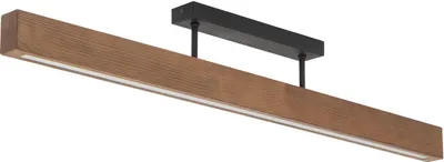 Produktbild von Deckenleuchte LED Metall Holz Schwarz Walnuss länglich 3000 K warmweißes Licht 2807 lm Modern Deckenlampe